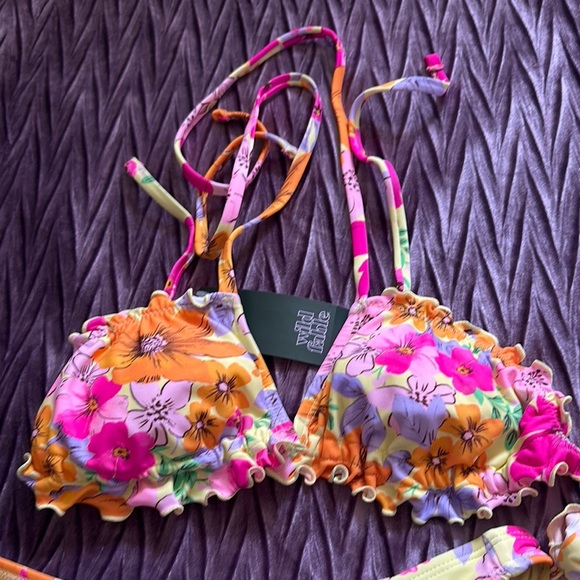 Wild Fable Floral Bikini Set - Pink, Yellow, Orange - Picture 2 of 8